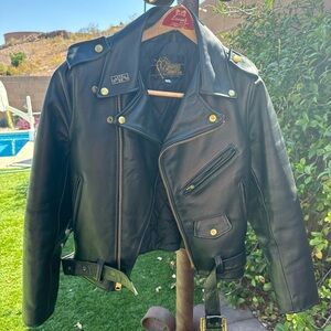 Branded Garments Vintage Women’s Leather Motorcycle Jacket Grunge Goth Witchy